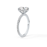 Round Pave Lab Grown Diamomd Engagement Ring