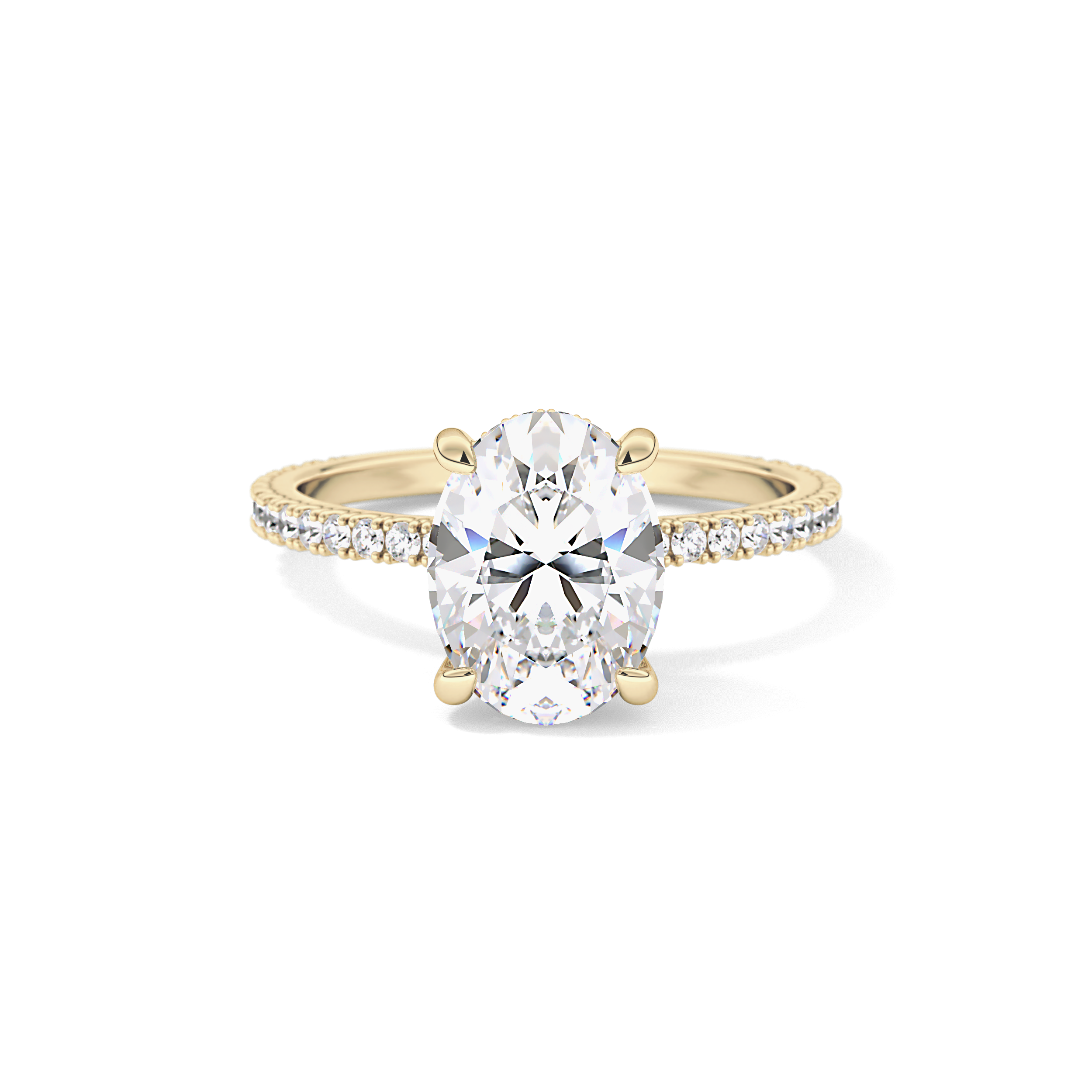 Oval Pave Lab Grown Diamond Engagement Ring