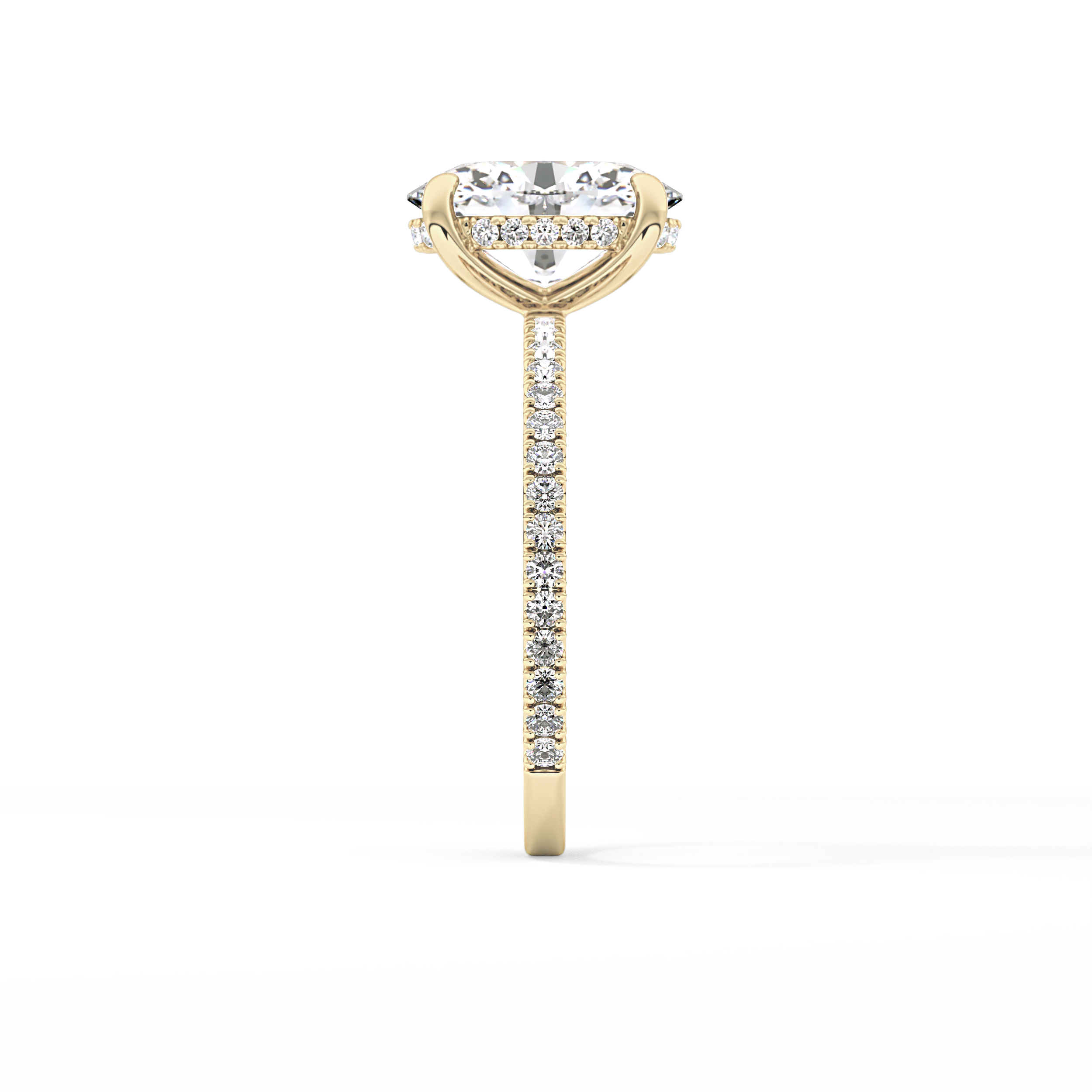 Oval Pave Lab Grown Diamond Engagement Ring
