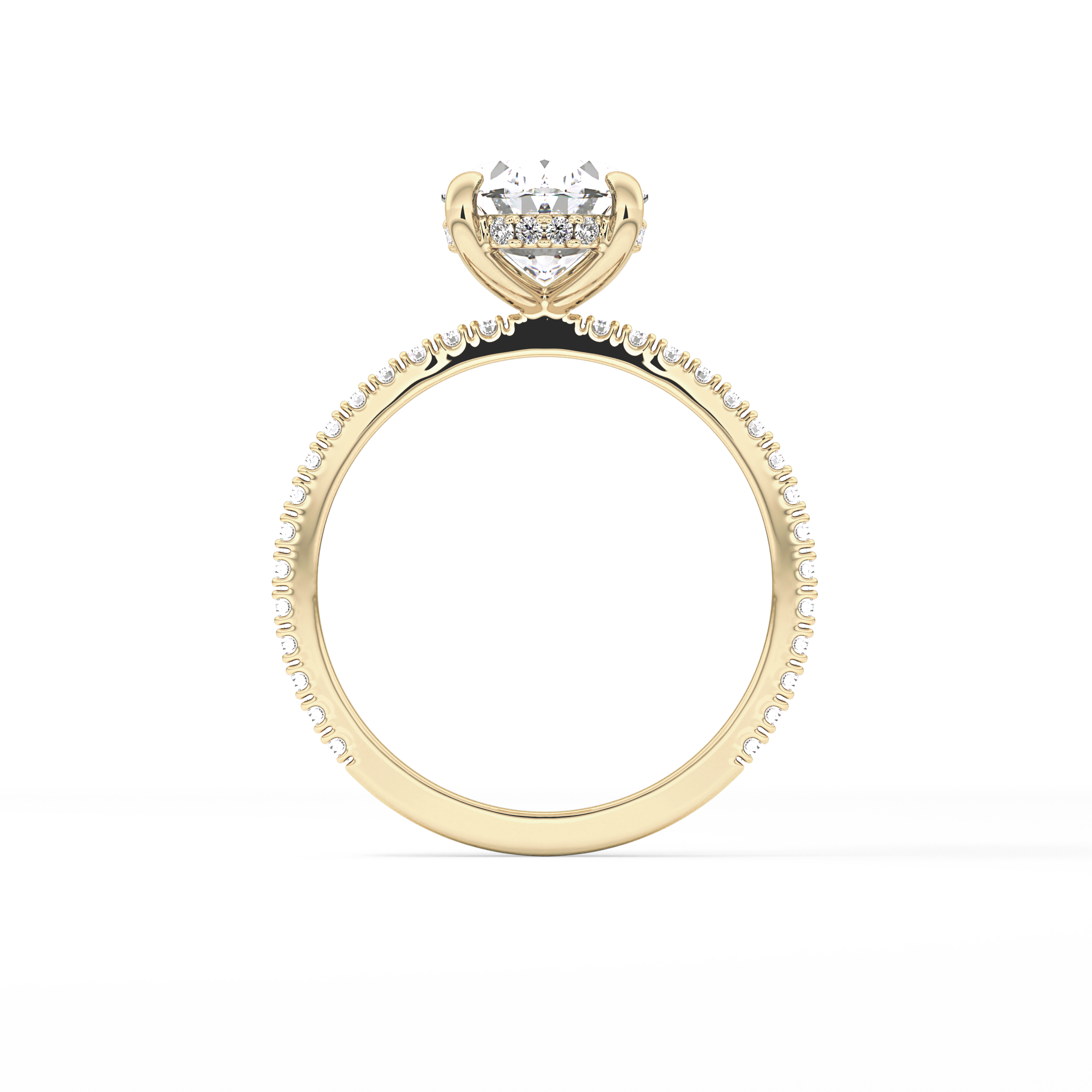Oval Pave Lab Grown Diamond Engagement Ring