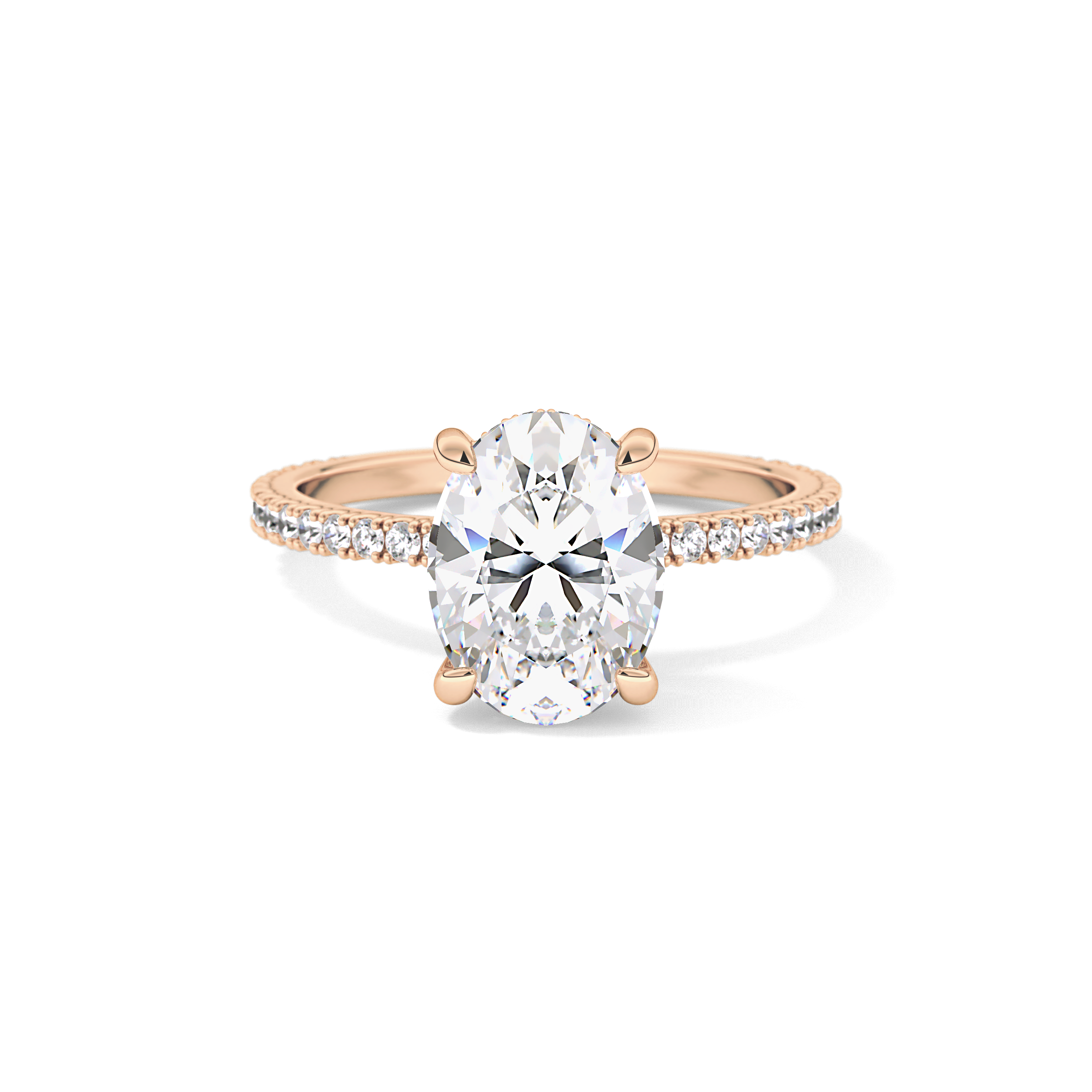 Oval Pave Lab Grown Diamond Engagement Ring