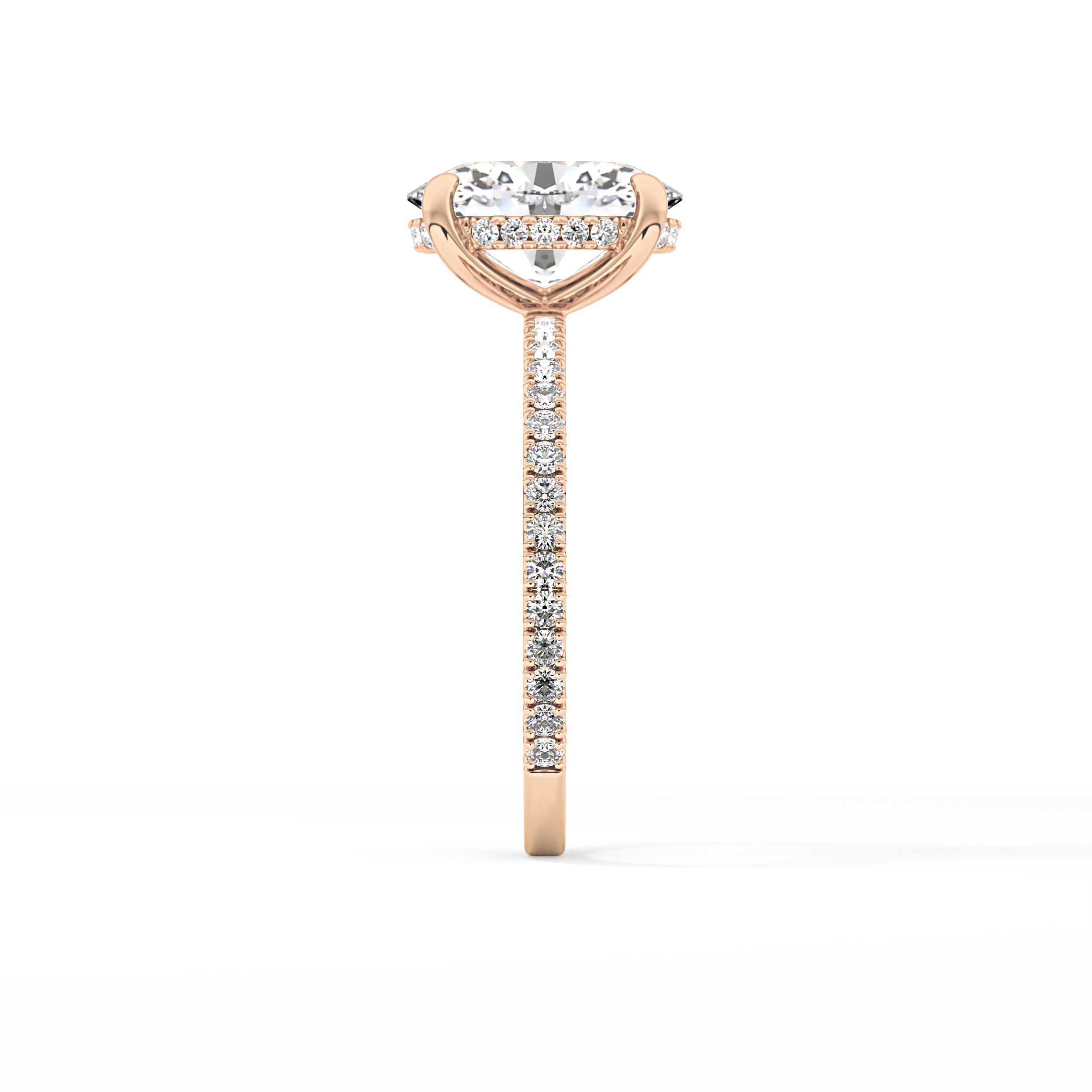 Oval Pave Lab Grown Diamond Engagement Ring
