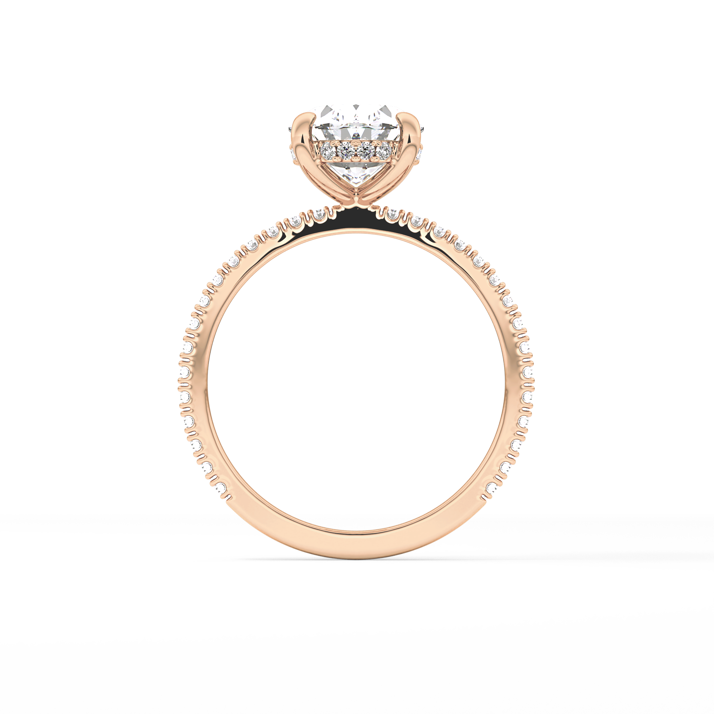 Oval Pave Lab Grown Diamond Engagement Ring