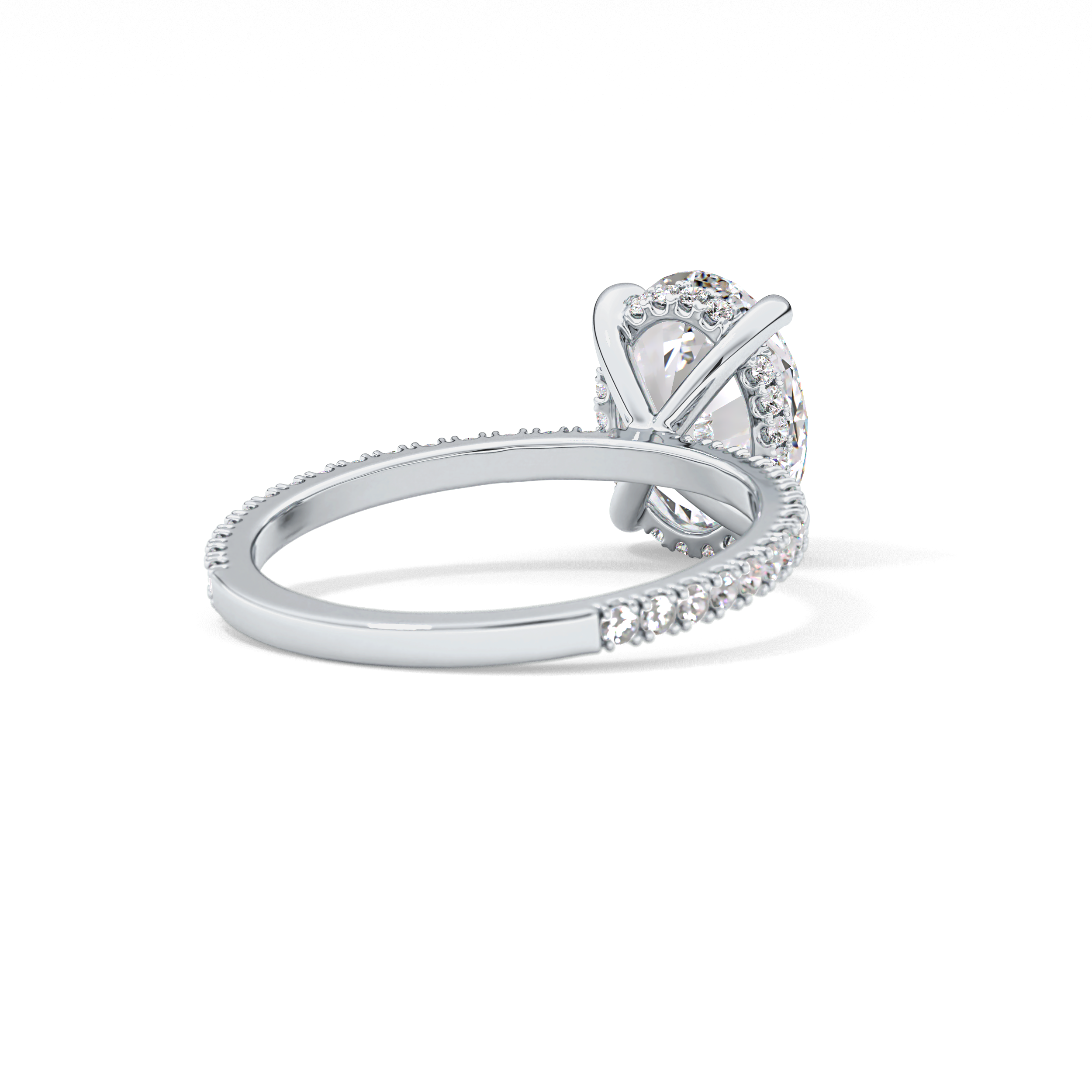Oval Pave Lab Grown Diamond Engagement Ring