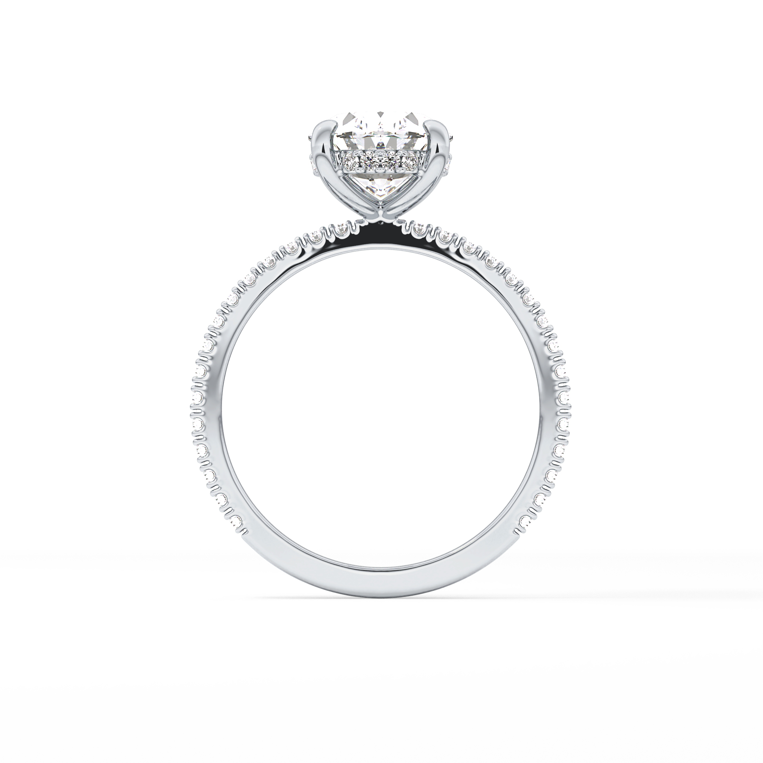 Oval Pave Lab Grown Diamond Engagement Ring