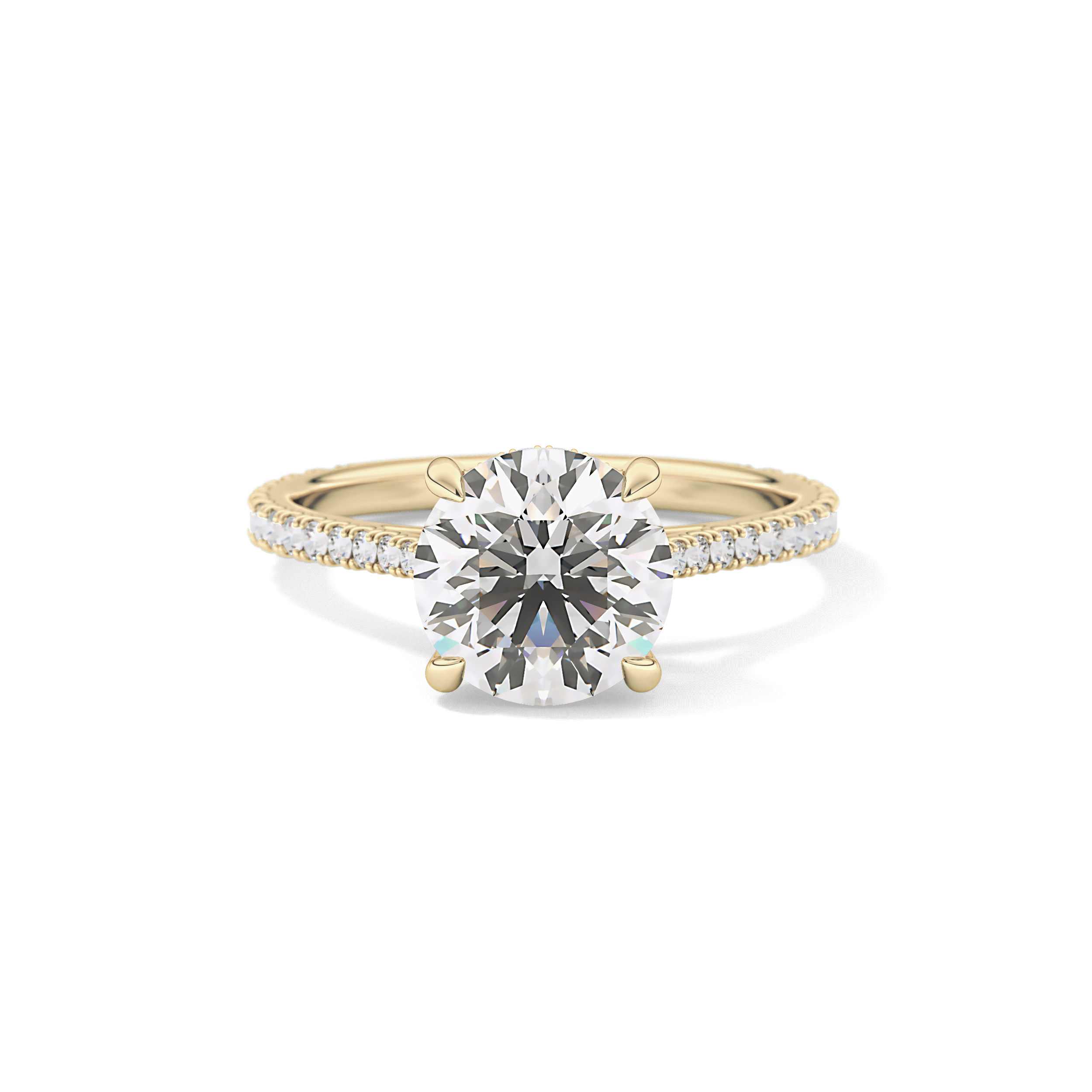 Round Pave Lab Grown Diamond Engagement Ring