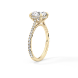 Round Pave Lab Grown Diamond Engagement Ring