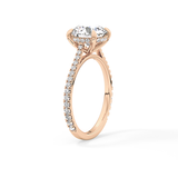 Round Pave Lab Grown Diamond Engagement Ring