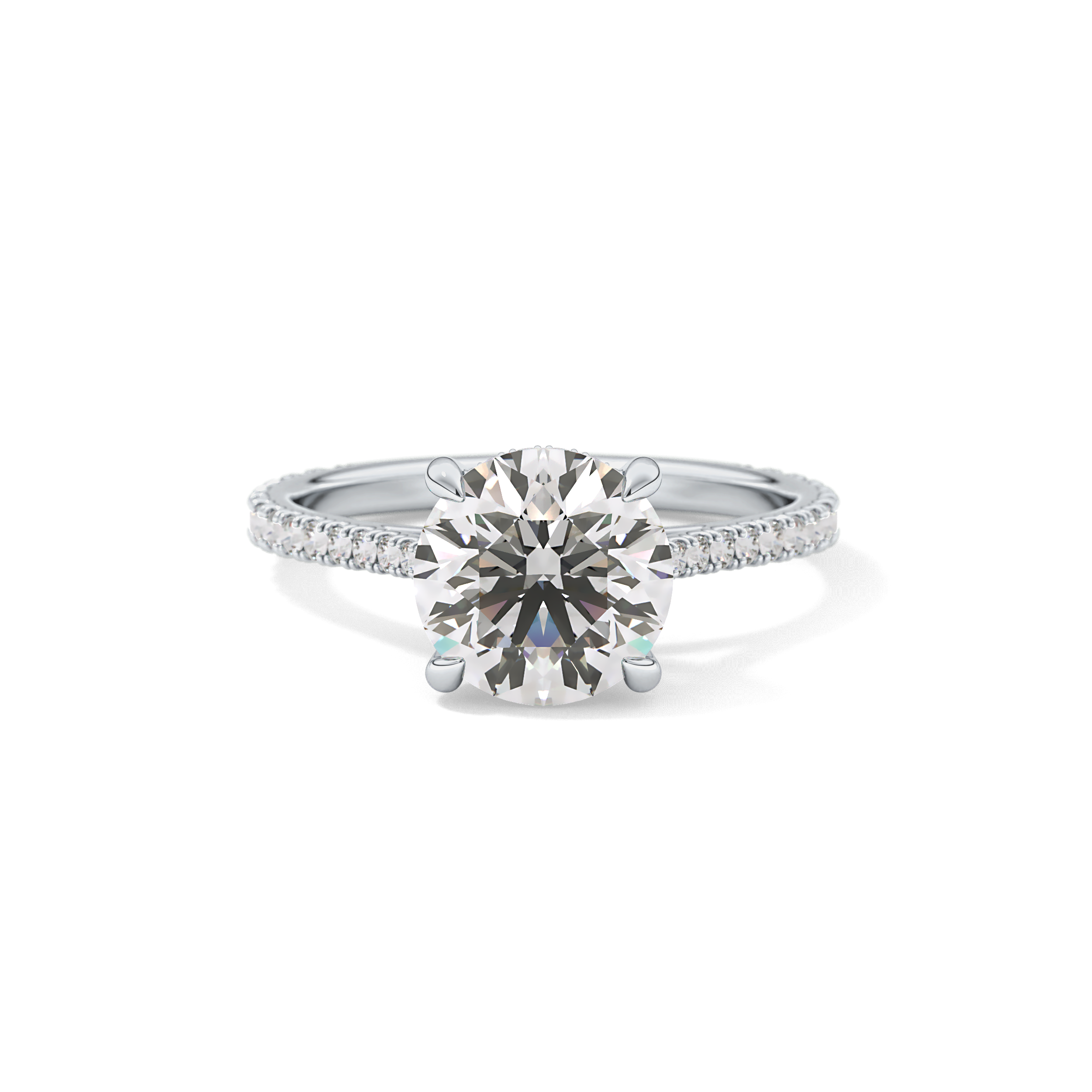 Round Pave Lab Grown Diamond Engagement Ring