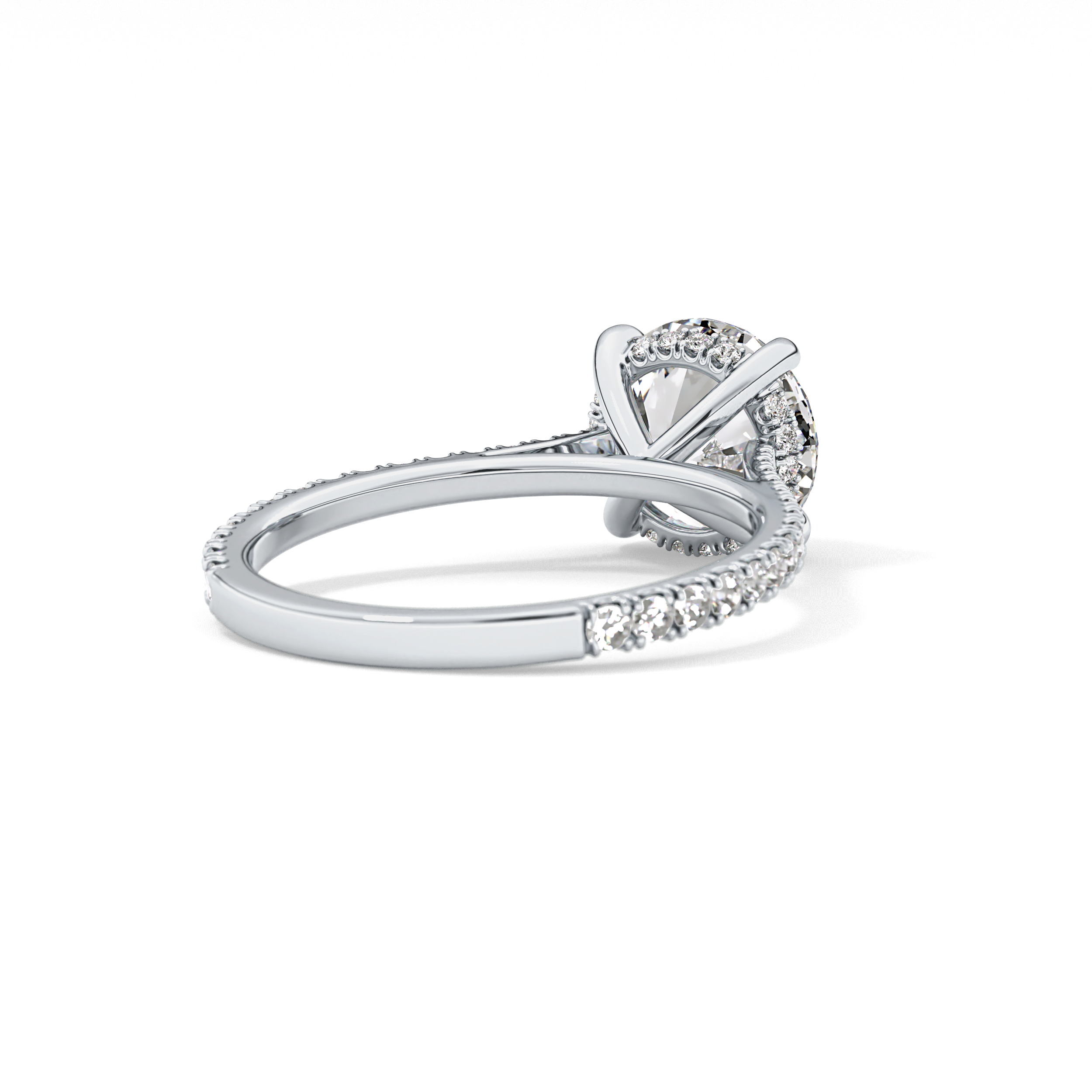 Round Pave Lab Grown Diamond Engagement Ring