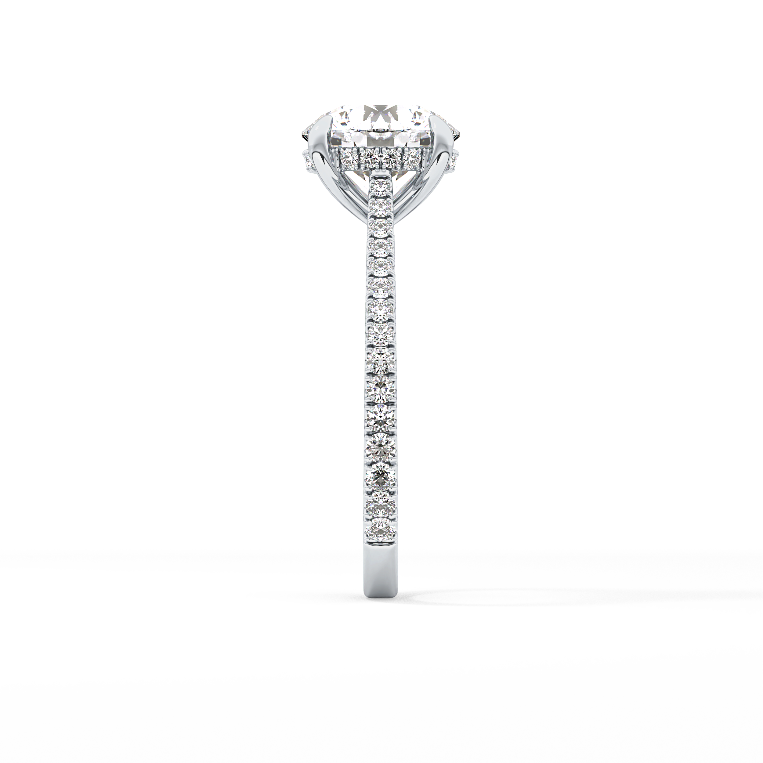 Round Pave Lab Grown Diamond Engagement Ring