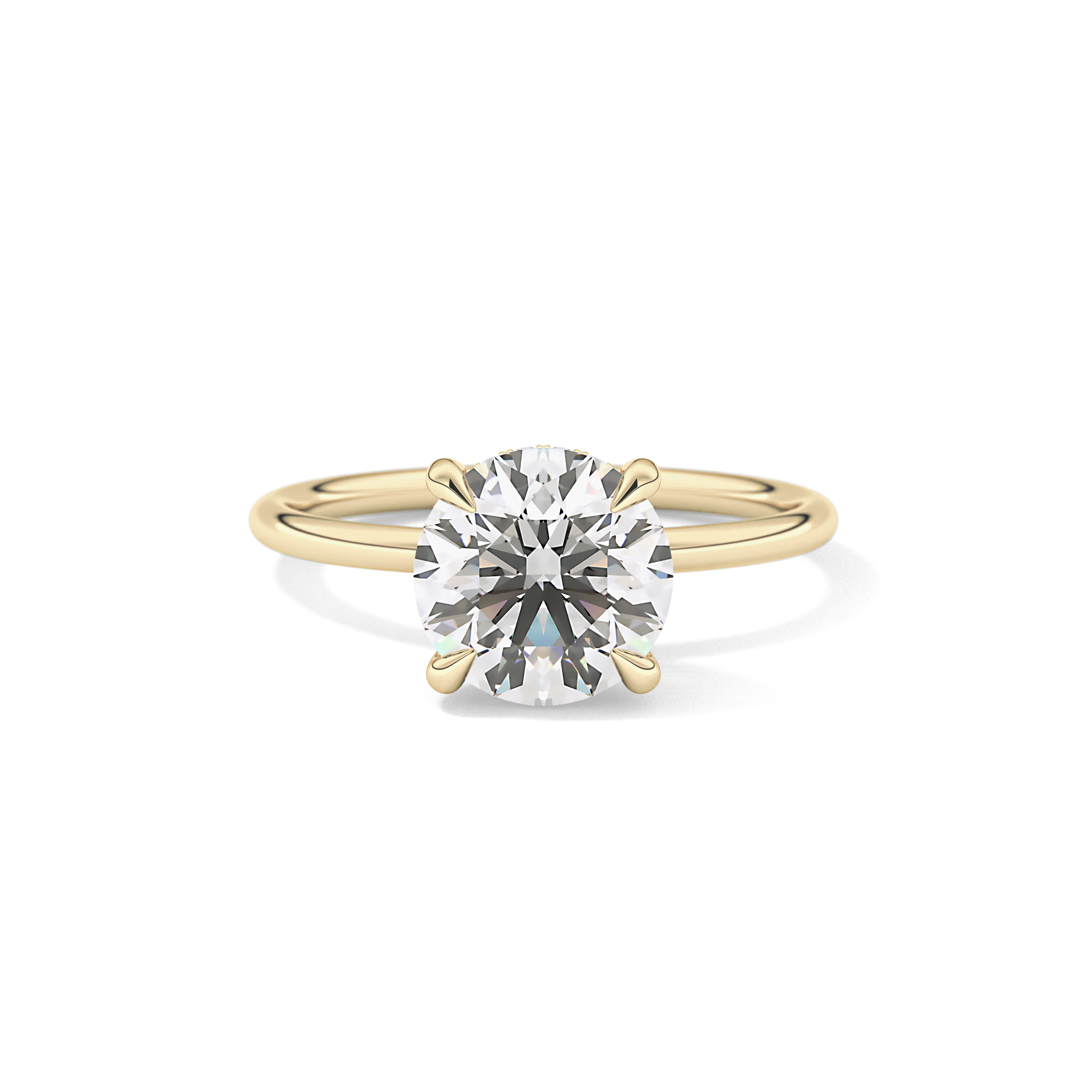 Round Hidden Halo Lab Grown Diamond Engagement Ring