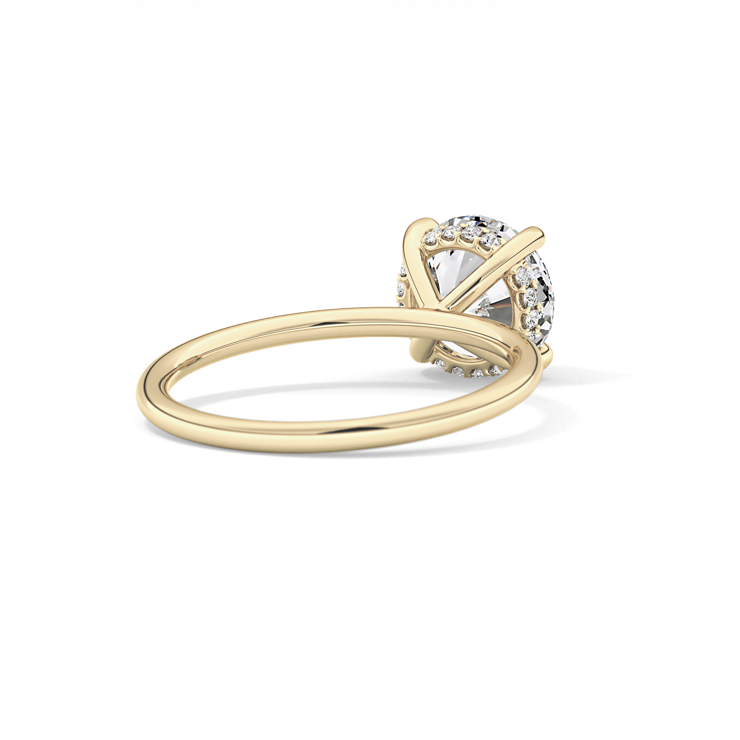 Round Hidden Halo Lab Grown Diamond Engagement Ring