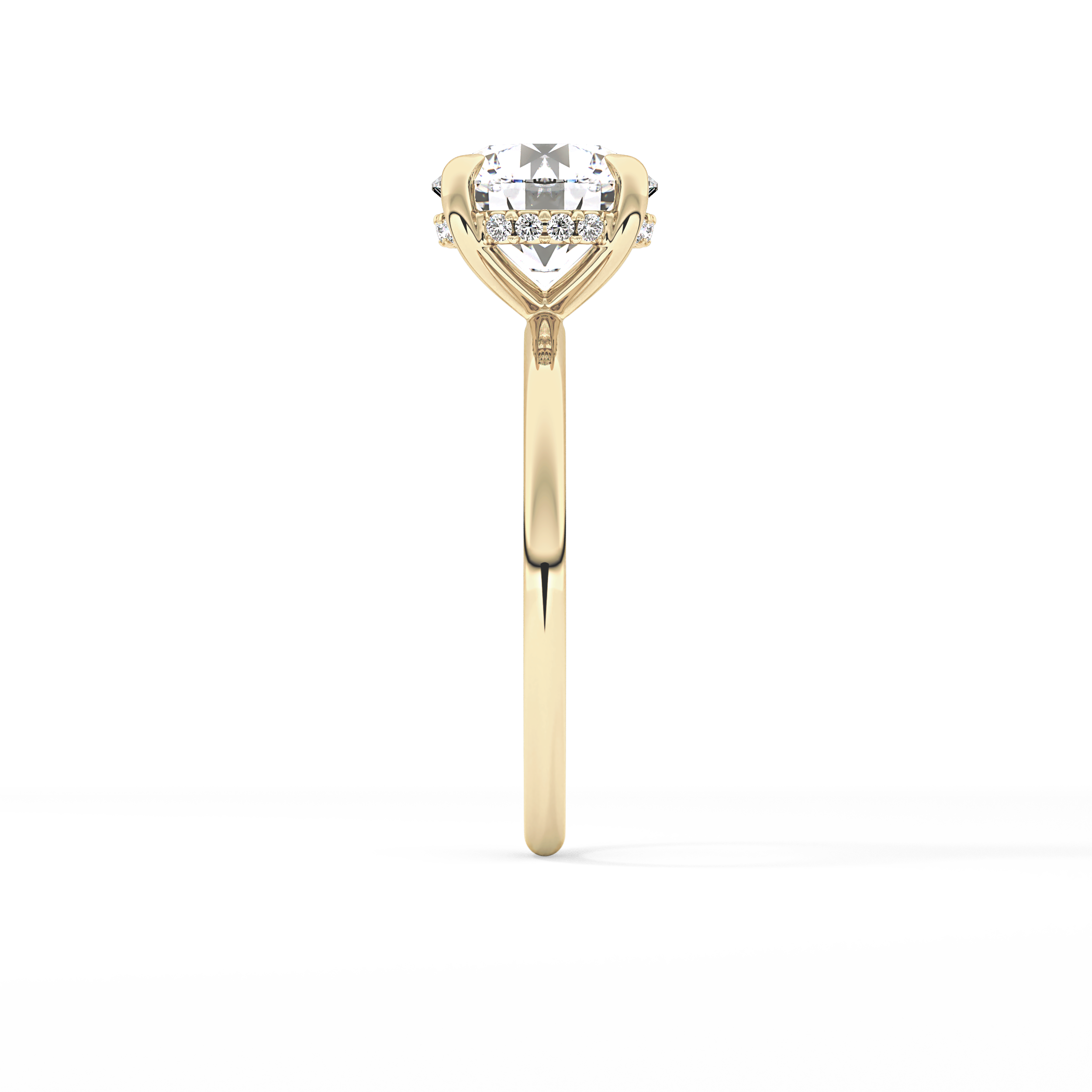 Round Hidden Halo Lab Grown Diamond Engagement Ring