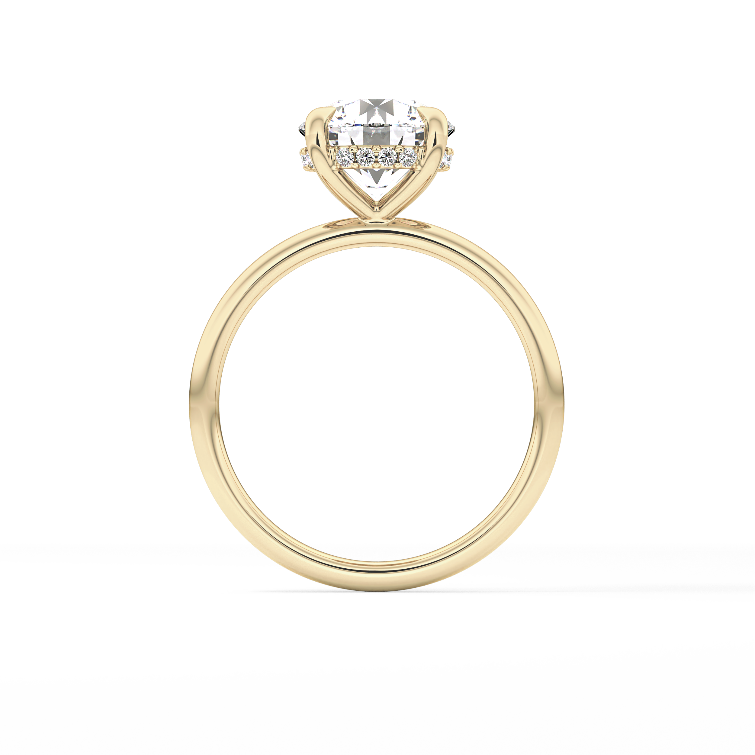 Round Hidden Halo Lab Grown Diamond Engagement Ring