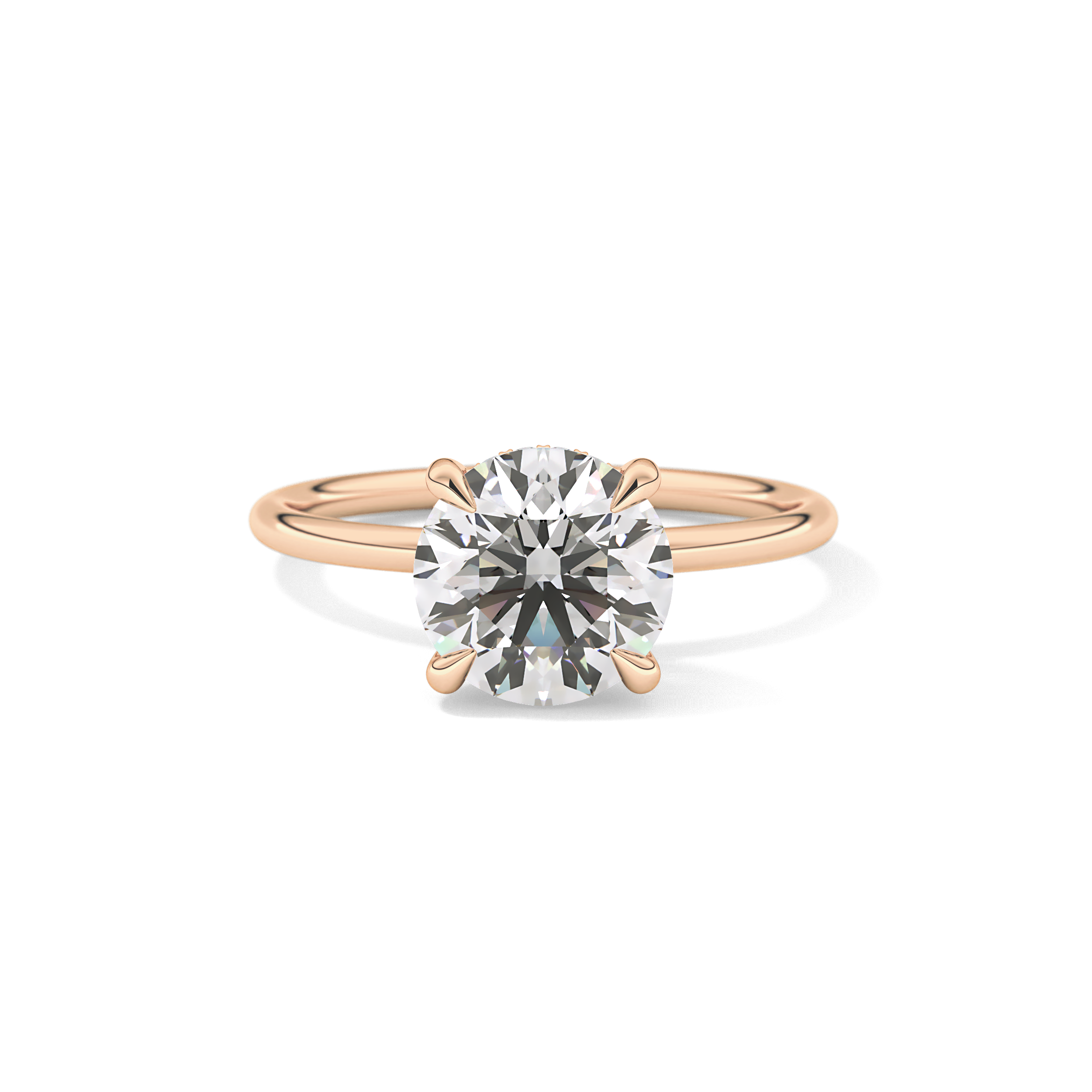 Round Hidden Halo Lab Grown Diamond Engagement Ring