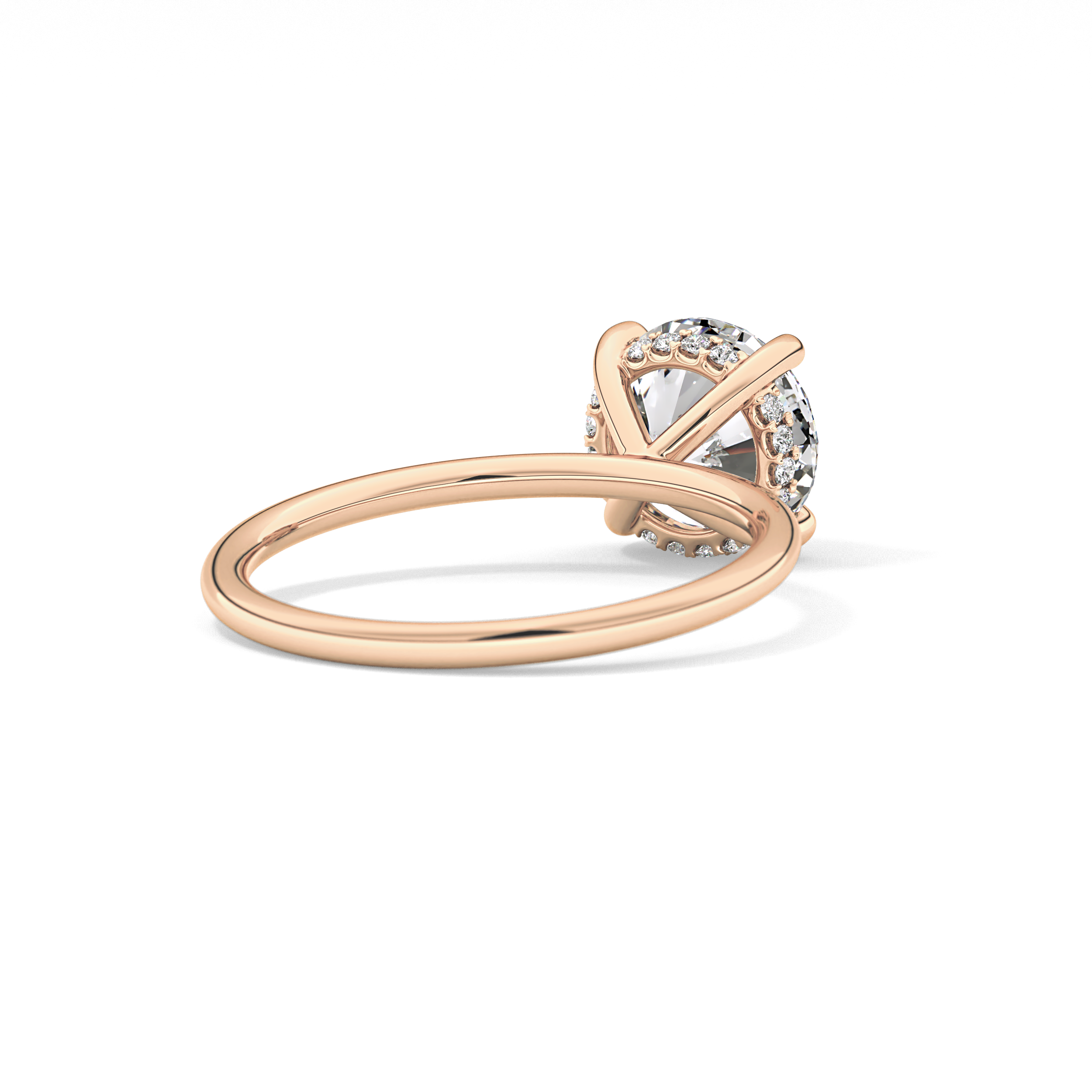 Round Hidden Halo Lab Grown Diamond Engagement Ring