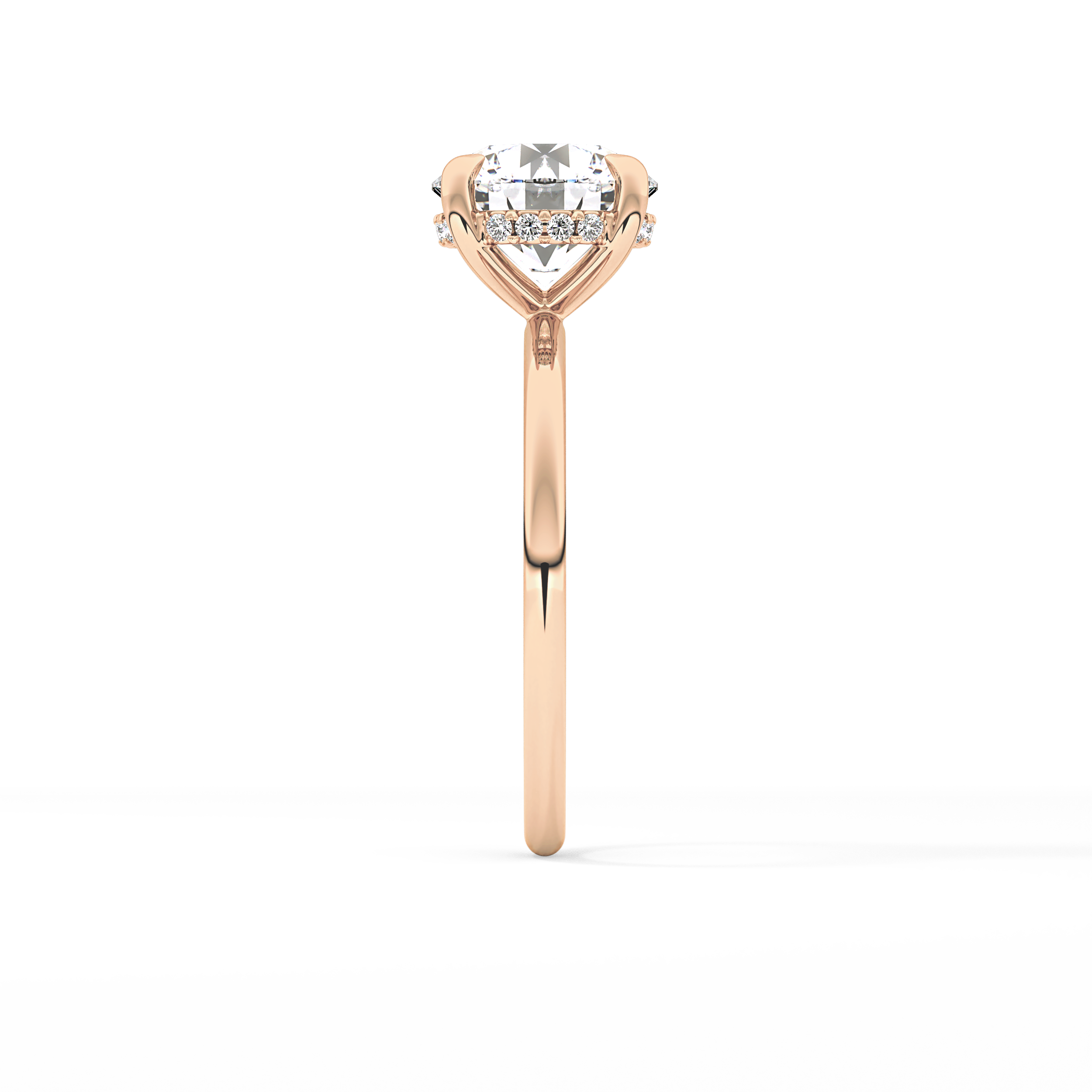 Round Hidden Halo Lab Grown Diamond Engagement Ring