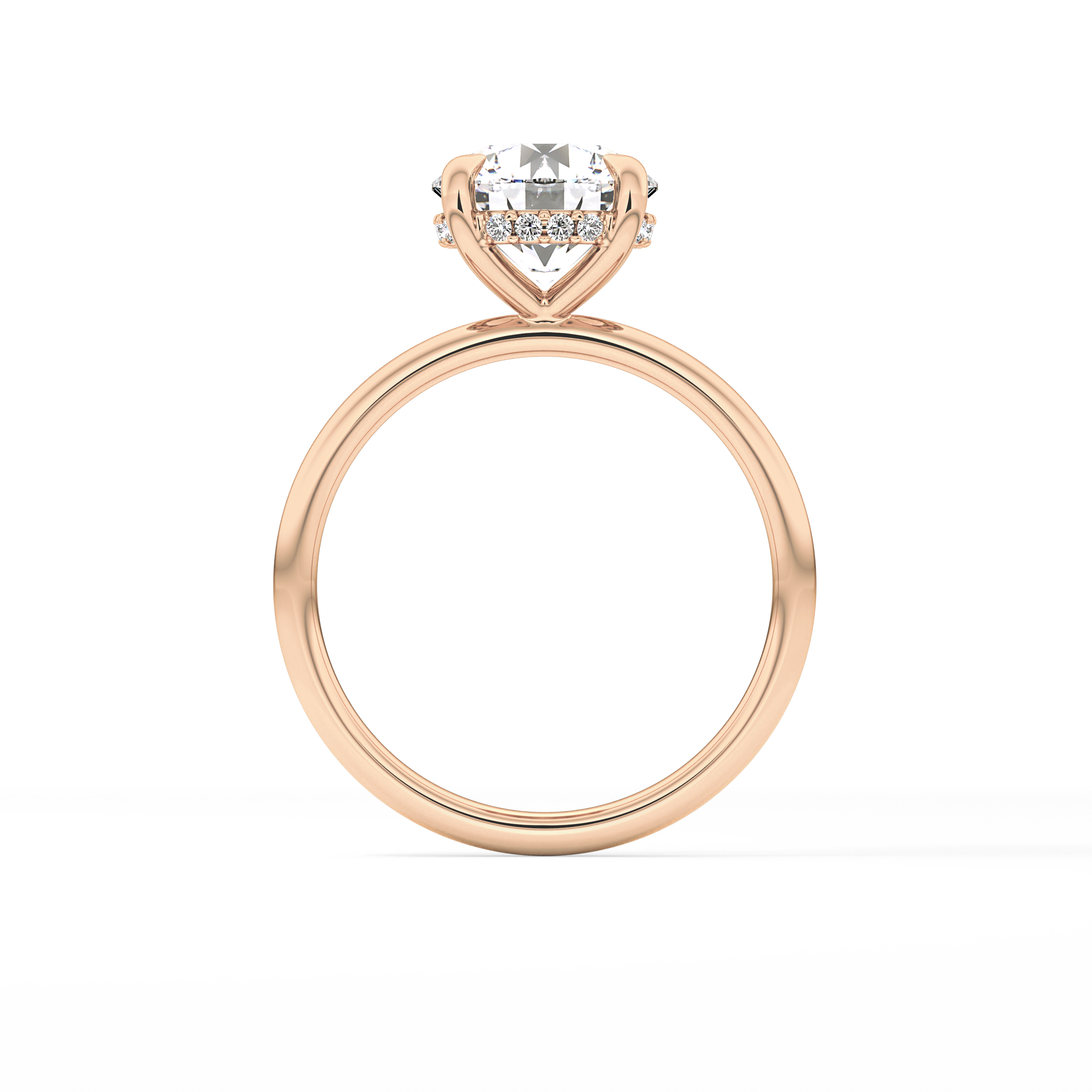 Round Hidden Halo Lab Grown Diamond Engagement Ring