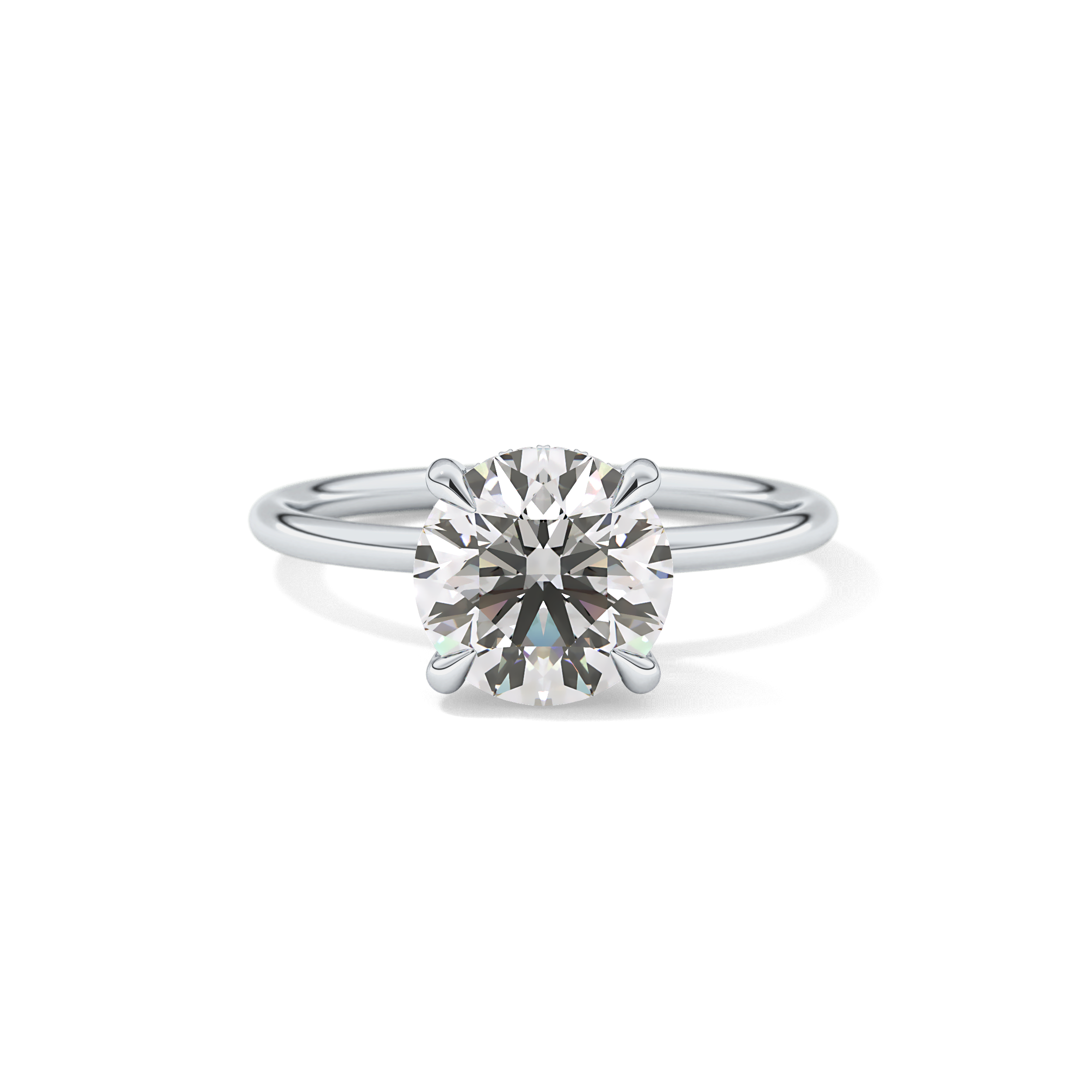 Round Hidden Halo Lab Grown Diamond Engagement Ring