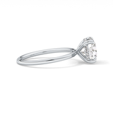 Round Hidden Halo Lab Grown Diamond Engagement Ring