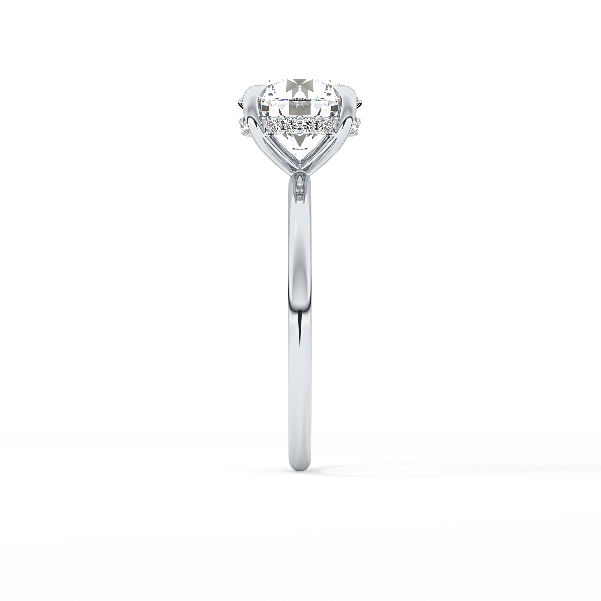 Round Hidden Halo Lab Grown Diamond Engagement Ring
