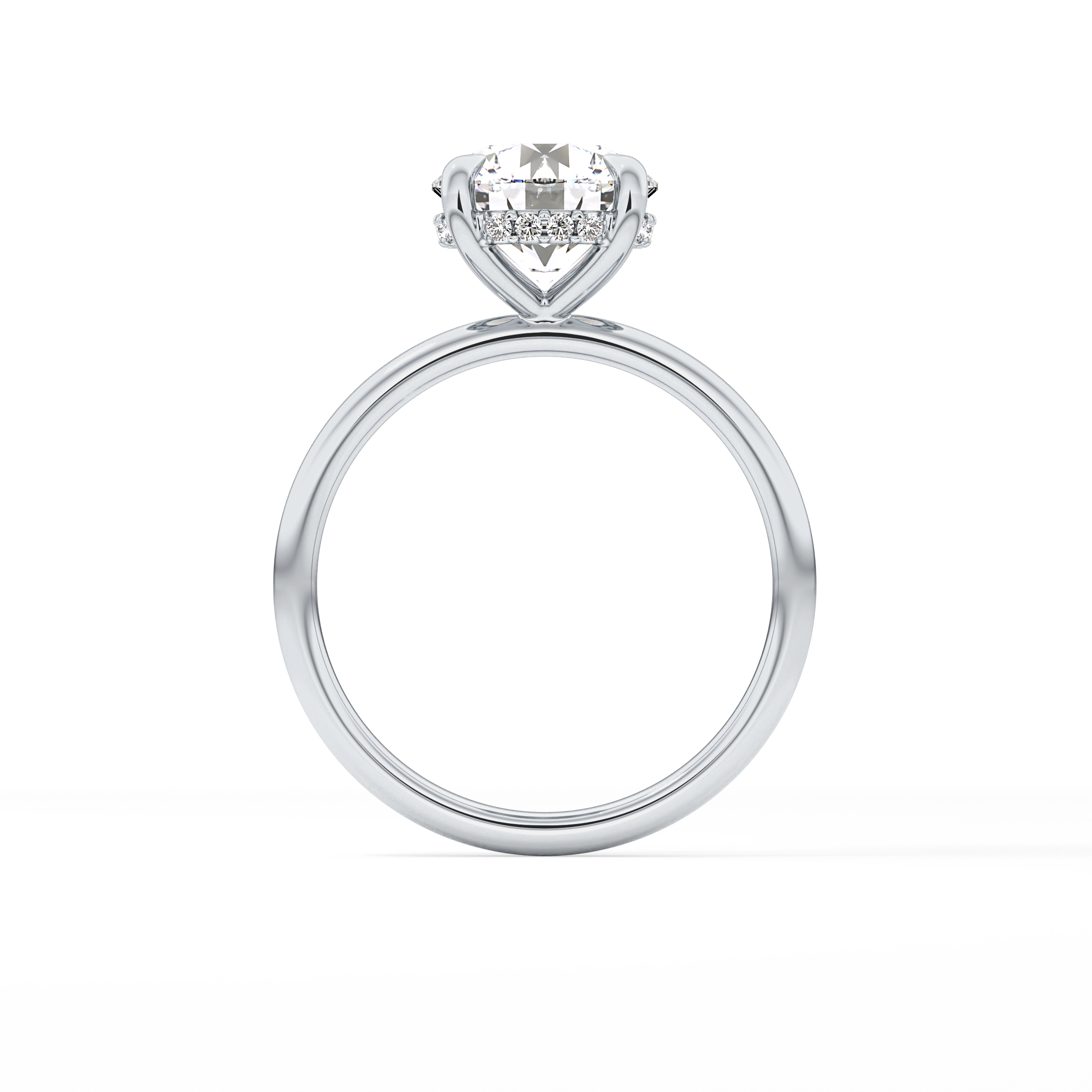 Round Hidden Halo Lab Grown Diamond Engagement Ring