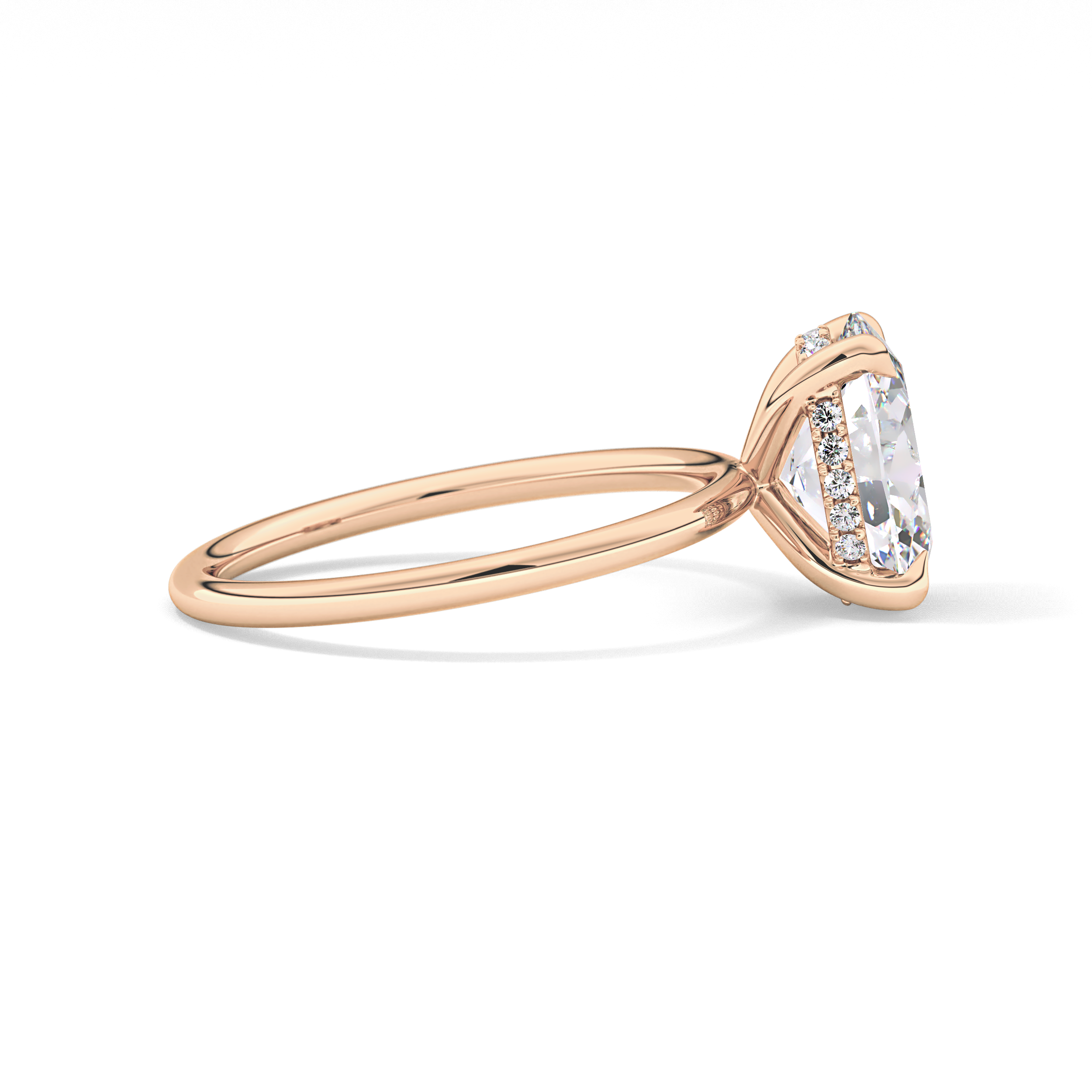 Oval Hidden Halo Lab Grown Diamond Engagement Ring