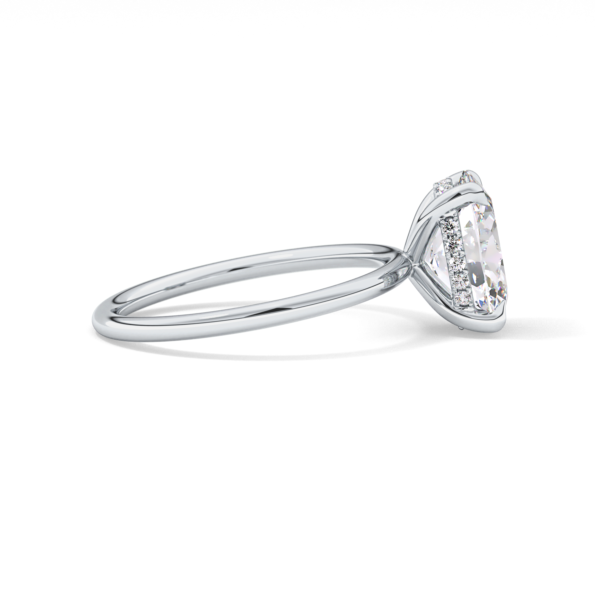 Oval Hidden Halo Lab Grown Diamond Engagement Ring