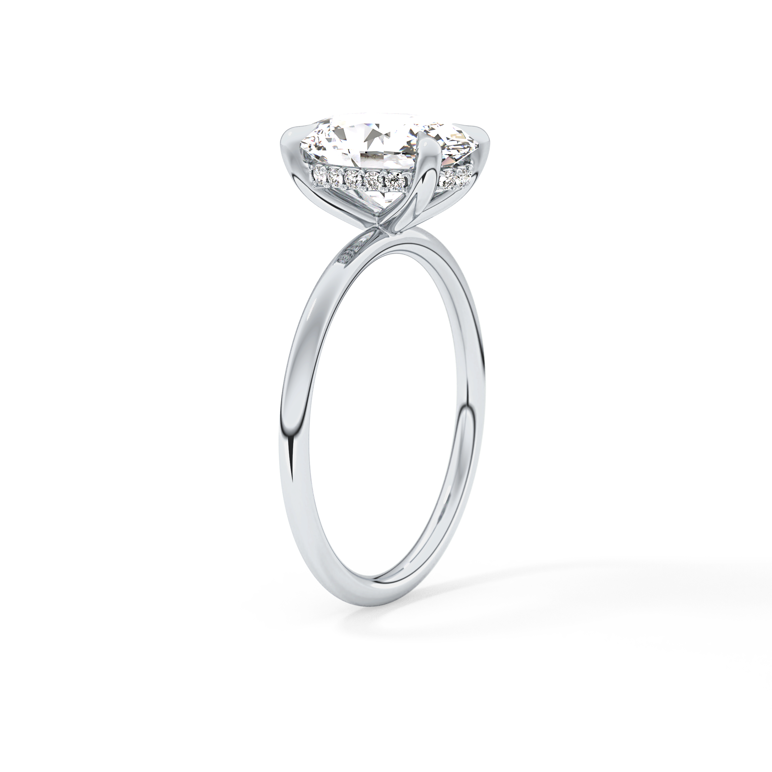 Oval Hidden Halo Lab Grown Diamond Engagement Ring