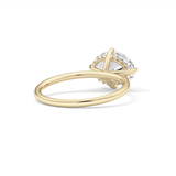East West Oval Hidden Halo Lab Grown Diamond Engagement Ring