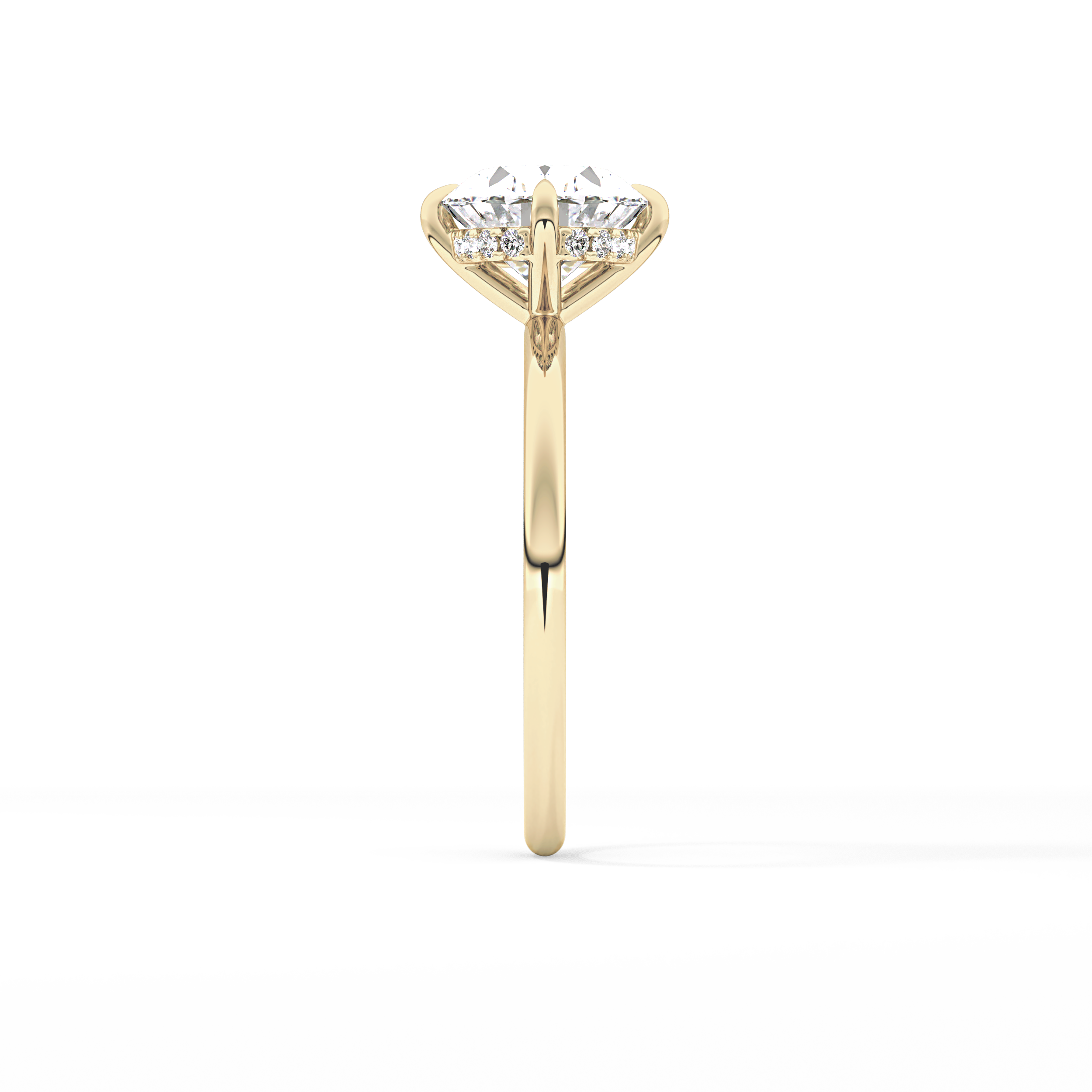 East West Oval Hidden Halo Lab Grown Diamond Engagement Ring