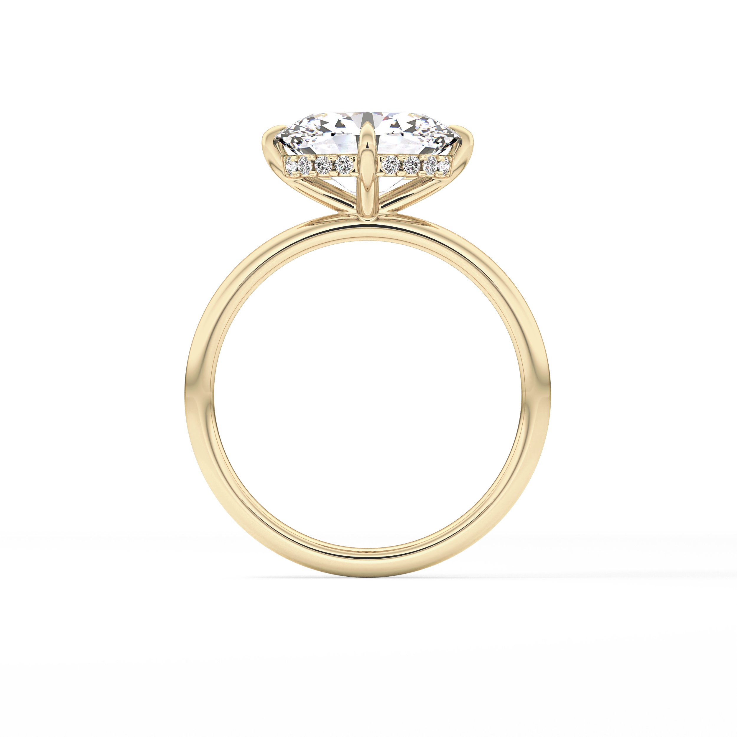 East West Oval Hidden Halo Lab Grown Diamond Engagement Ring