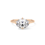 East West Oval Hidden Halo Lab Grown Diamond Engagement Ring