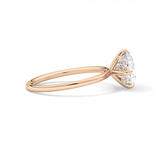 East West Oval Hidden Halo Lab Grown Diamond Engagement Ring