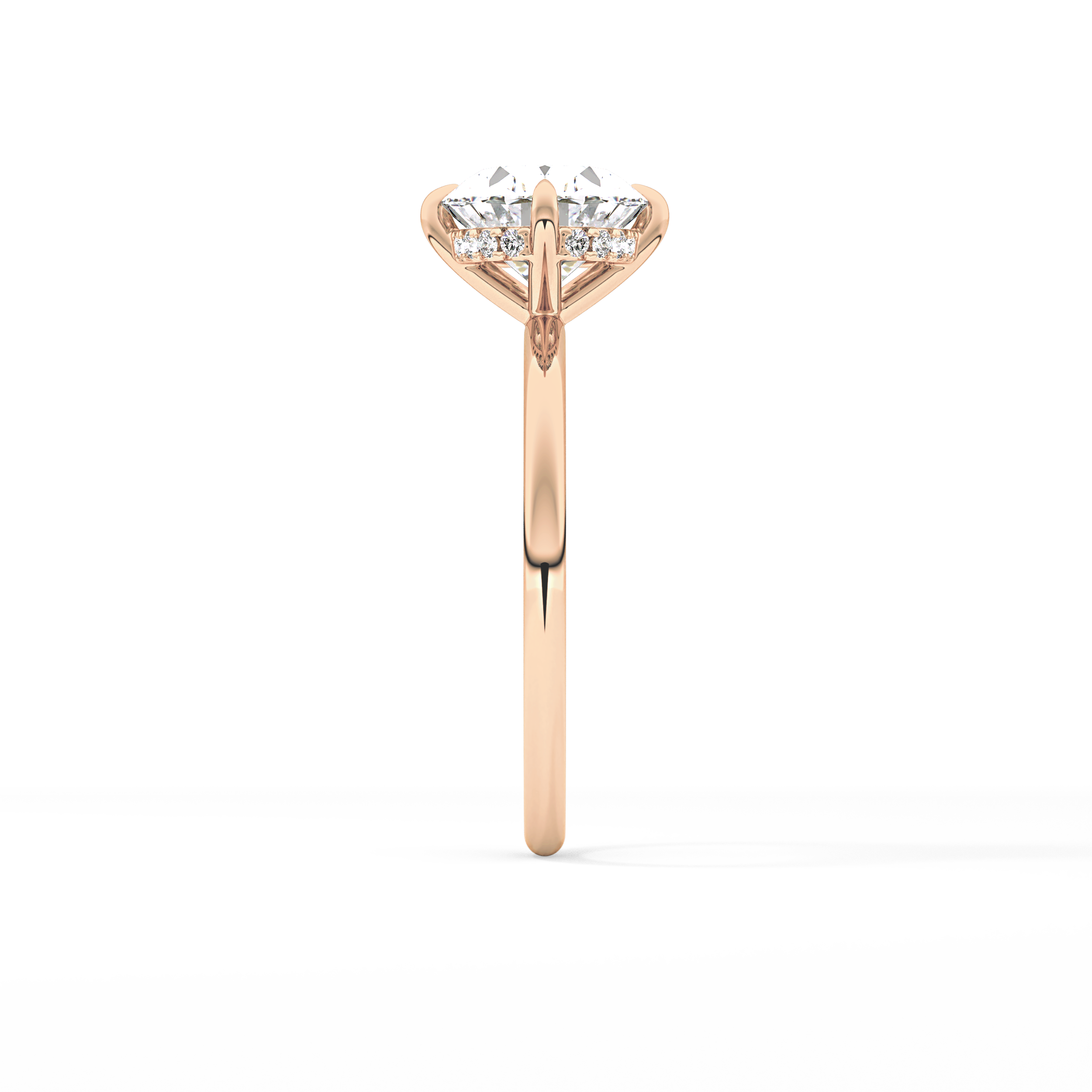 East West Oval Hidden Halo Lab Grown Diamond Engagement Ring