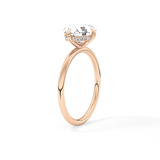 East West Oval Hidden Halo Lab Grown Diamond Engagement Ring