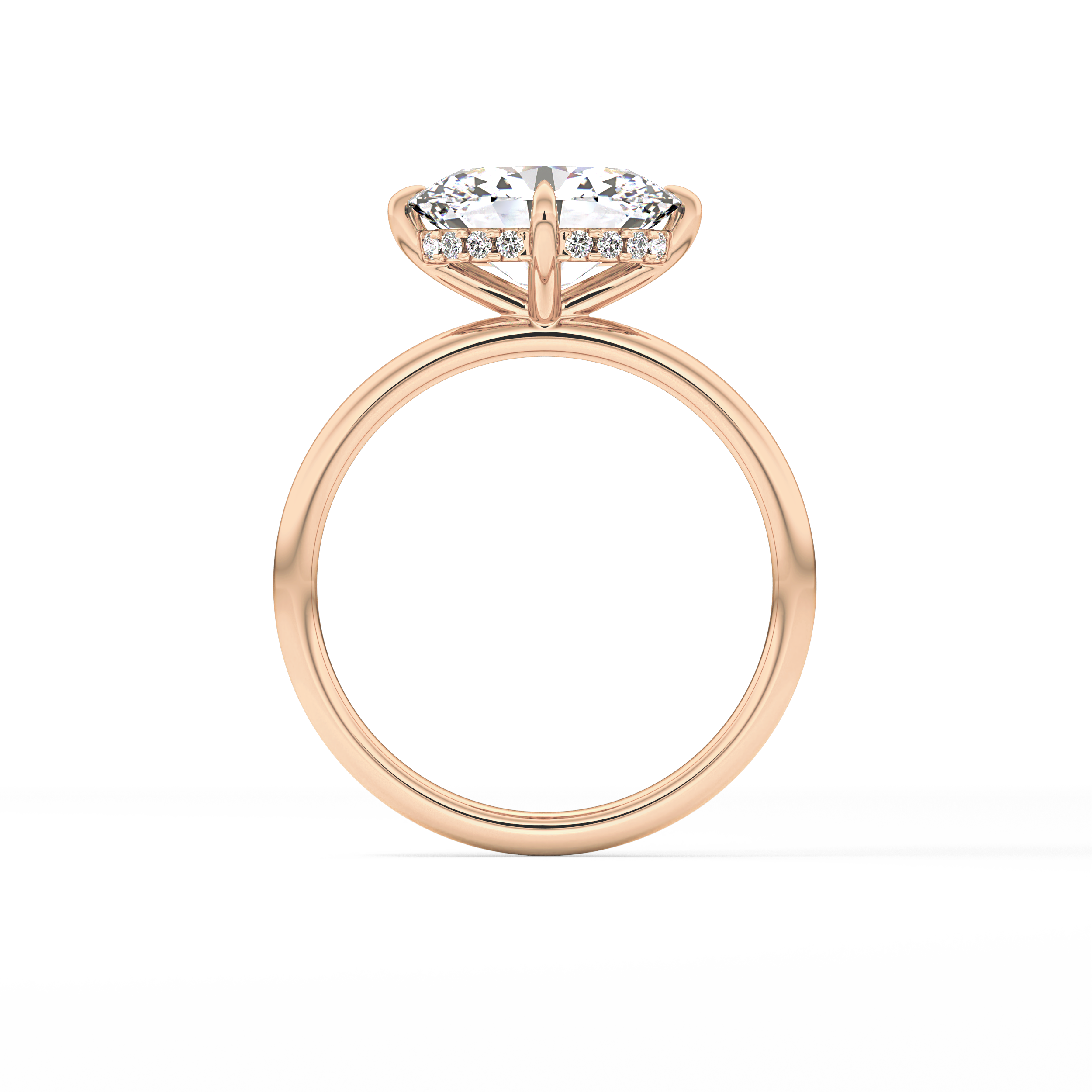 East West Oval Hidden Halo Lab Grown Diamond Engagement Ring