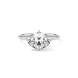 East West Oval Hidden Halo Lab Grown Diamond Engagement Ring
