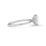 East West Oval Hidden Halo Lab Grown Diamond Engagement Ring