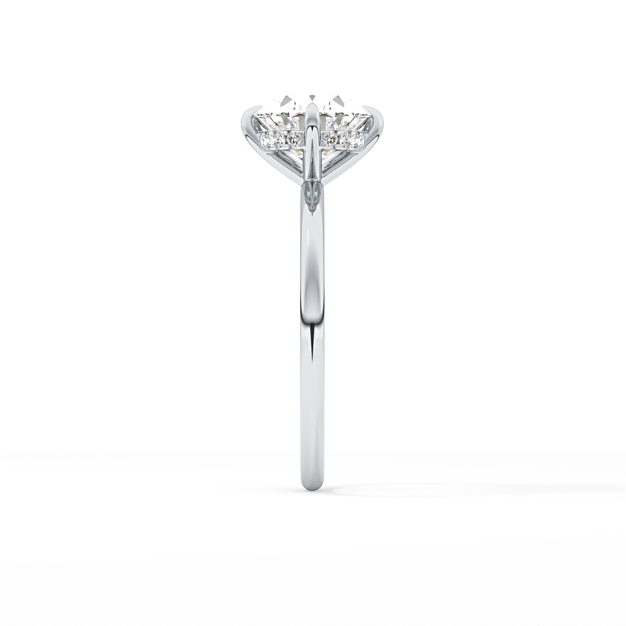 East West Oval Hidden Halo Lab Grown Diamond Engagement Ring