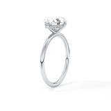 East West Oval Hidden Halo Lab Grown Diamond Engagement Ring