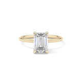 Emerald Hidden Halo Lab Grown Diamond  Engagement Ring