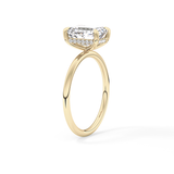 Emerald Hidden Halo Lab Grown Diamond  Engagement Ring