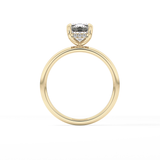Emerald Hidden Halo Lab Grown Diamond  Engagement Ring