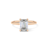 Emerald Hidden Halo Lab Grown Diamond  Engagement Ring