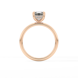 Emerald Hidden Halo Lab Grown Diamond  Engagement Ring