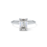 Emerald Hidden Halo Lab Grown Diamond  Engagement Ring