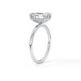 Emerald Hidden Halo Lab Grown Diamond  Engagement Ring