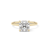 Cushion Hidden Halo Lab Grown Diamond Engagement Ring